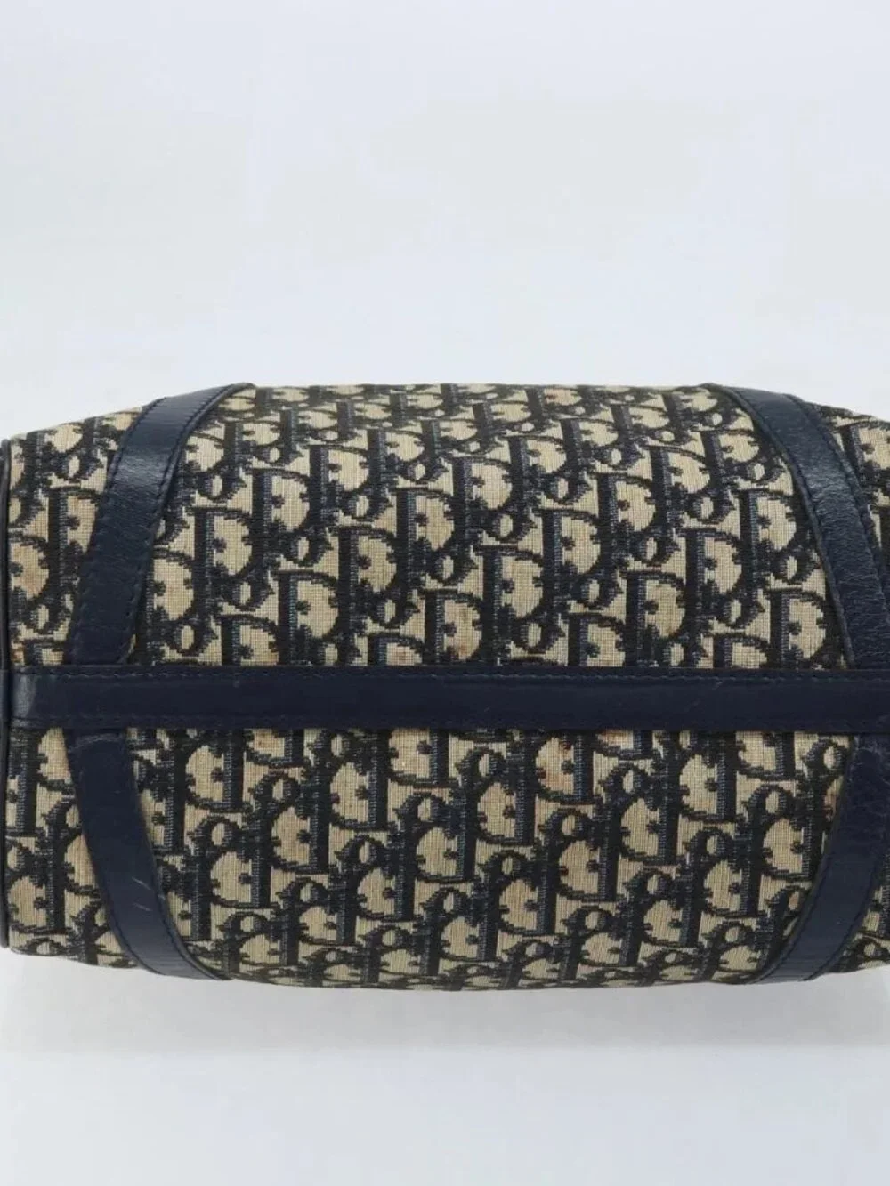 Christian Dior Trotter Canvas Boston Bag Navy Silver Auth ARZ339 - Picture 7 of 16